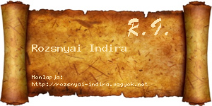 Rozsnyai Indira névjegykártya